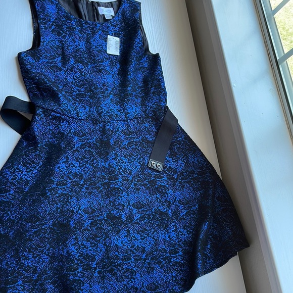 Place Other - NWT blue metallic dress with black lace overlay